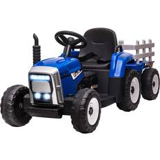 Elbil traktor Homcom Traktor Trailer Barn Åkande Traktor Fjärrkontroll Elbil Mp3 Strålkastare 3-6Km/H 3-6 År Blå
