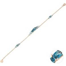 Topaz Bracelets Ponte Vecchio Iris 18ct Rose Gold Blue Topaz Diamond Chain Bracelet