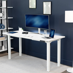 Writing Desks VIVO Electric Dual Motor 71 x 30 Stand Up White Table Top White 4-Leg Frame Writing Desk