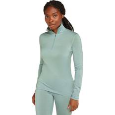 Icebreaker Women's Oasis L/S Half Zip Merinolongsleeve grå/turkis