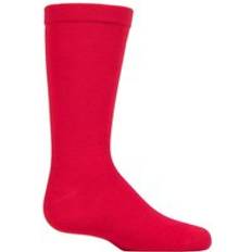 SockShop Pair Red Plain Bamboo Socks with Comfort Cuff and Smooth Toe Seams Kids Unisex 12.53.5 Kids (812 Years)