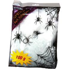 Skeletten uitverkoop Decoratie spinnenweb/spinrag met spinnen 100 gram wit Halloween/horror versiering