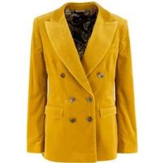 Poliestere Abiti Etro Etro-Double-Breasted Velvet Blazer Blazer And Suits Giallo-Donna Yellow 44IT