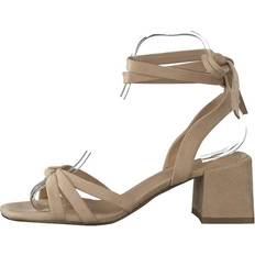 NA-KD Faux Suede Ankle Strap Heels Beige, Female, Skor, Klackskor, klackar, Brun