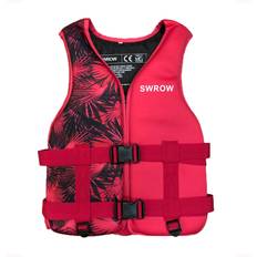 Adult Life Jackets SRJ STAR (Maple Leaf Red, 75-100KG) Neoprene Life Jacket for Adult Children New Water Sport Buoyancy Jacket