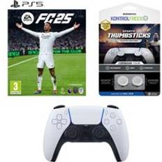 EA Sports FC 25 PS5 DualSense Wireless Controller & Sports Clutch 5100-PS5 White Bundle