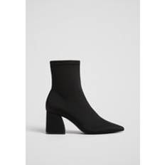 Fabric - Women Ankle Boots Stradivarius Fabric high-heel ankle boots BLACK