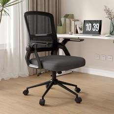 Desk 90° Flip-up Armrest Lumbar Support Swivel