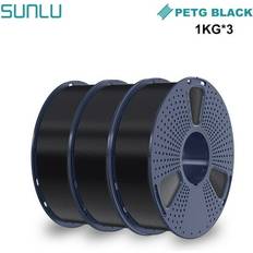 3D Printing Sunlu official store, PETG 3D Printer Filament Super Neat Filament Spool Strong PETG Filament 1.75mm Dimensional Accuracy 0.02mm 1KG Spool(2.2lbs) 320 Meters PETG Black 3KG