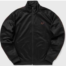 Fred Perry Contrast Tape Track Black/Whisky Brown Trainingsjacke Schwarz 55% Polyester, 45% Baumwolle