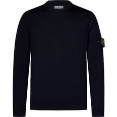 Stone Island 510C4 Light Pure RWS Wool Ribbed Crewneck Sweater - Navy Blue