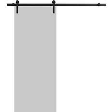 Sliding Doors SartoDoors Sturdy Barn 36 84 in Planum 0010 Matte Grey 6.6 H x 36.0 W x 1.56 D in White Sliding Door (x)