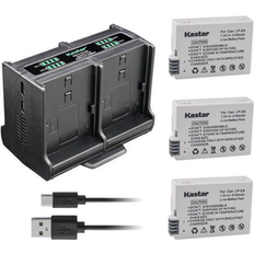 Kastar 3-Pack Battery And Quadruple Charger EOS Rebel T2i EOS 550D EOS 600D EOS 650D EOS 650D EOS Kiss X4 X5 Kiss X6