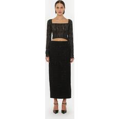 Ull Skjørt ROTATE Birger Christensen Boucle Maxi Skirt Maxi Skjørt hos Magasin