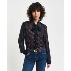 Gant Bluser Gant Reg Dot Print Bow Blouse Evening Bl