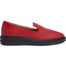 Red Loafers Giuseppe Zanotti Tim logo-lettering loafers women Leather/Leather/Rubber Red