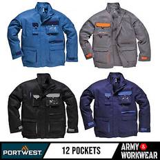 M Work Jackets Portwest mens work jacket texo contrast heavy duty coat pockets workwear jkt