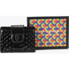 Kurt Geiger Chelsea Drench Card Wallet - Black Lizard