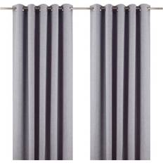 GoodHome Novan Light Grey Plain Blackout Eyelet Curtains 167 cm (L)