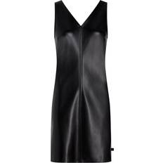 Kunstlæder Kjoler Calvin Klein Faux Leather Sleeveless Dress Black