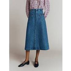 Clothing Ghost Joleen Denim Midi Skirt, Mid Blue