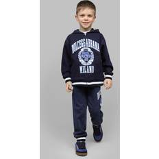 Denim - Man Jumpers Dolce & Gabbana Kids Cotton-Blend Logo Hoodie (8-12 Years) multi