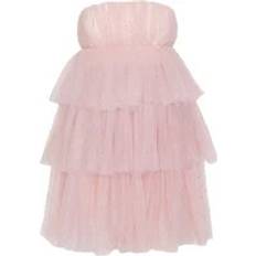 Flounced Tulle Minidress with Rhinestones
