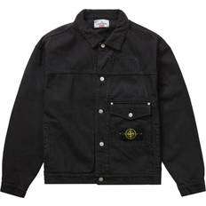 Supreme Men Outerwear Supreme Stone Island FW23 Denim Trucker Jacket - Black