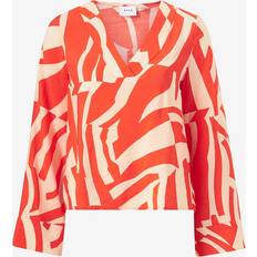 Vila Lös Blusar Vila Blus viDogma Uma V-neck L/S Top Orange