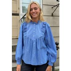 Blå Bluser Continue Bluse Silke Stripe Blue Stripe