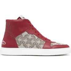 Vivienne Westwood Orb logo high-top sneakers men Calf Leather/Recycled Polyester/Rubber Red