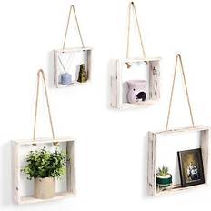 Wall Shelves on sale Belle Vous 4er Pack Set Weiß Wandregal