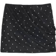 Gonne Pinko Mini-jupe froncée avec clous et strass - Noir