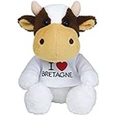 Jemini Plüschtier Vache Message Bretagne Blanc