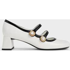 Charles & Keith Charles & Keith Pearl-Buckle Two-Tone Mary Jane Pumps White