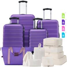 Merax Luggage Sets 13 Piece Suitcase Set 16/20/24/28 IN Purple