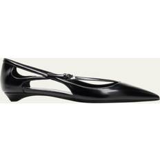 Prada Women Ballerinas Prada Leather Crisscross Buckle Ballerina Flats NERO (10.5B 40.5EU)
