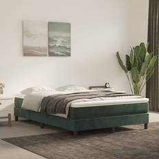 120 cm - 190 cm Madrasser vidaXL Springmadras Med Pocketfjedre 120x210x20 cm Fløjl Mørkegrøn Boxmadras