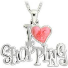 Alamode LO1184-15 15 in. Silver Brass Pendant with Epoxy, Rose
