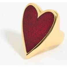 Red Rings Bimba Y Lola Glittery red heart ring RED