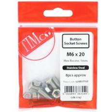 Building Materials Timco Stainless Steel Button Socket Screws with Hex Nuts M6 x 20 mm (8 Pack)