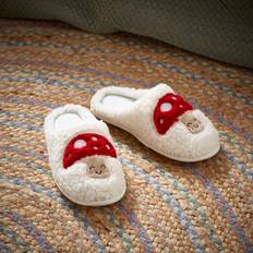 White Slippers Dunelm Ladies Millie the Mushroom Slippers Cream