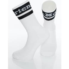 Athletic Logo White Cotton Blend & Black Cotton Blend Socken Weiß