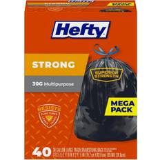 Hefty Strong Large Trash Bags, Black, 30 Gallon, 40 Count