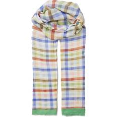 Becksöndergaard Green Checkered Scarf with Raw Edges - Multicolor