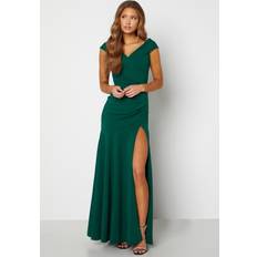 Bardot Pleat Maxi Split Dress Green (UK12)