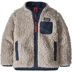 Fleece Lined Fleece Garments Patagonia Retro-X Fleece Jacket - Natural w/New Navy (61025)