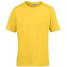 Gildan Childens SoftStyle Ringspun T-Shirt Yellow 5-6 Years