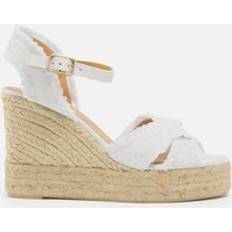 Castañer Shoes Castañer Women's Bromelia Canvas Espadrille Wedge Sandals Silver