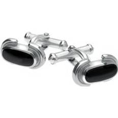 Cufflinks C W Sellors Sterling Silver Whitby Jet Dodgem Cufflinks